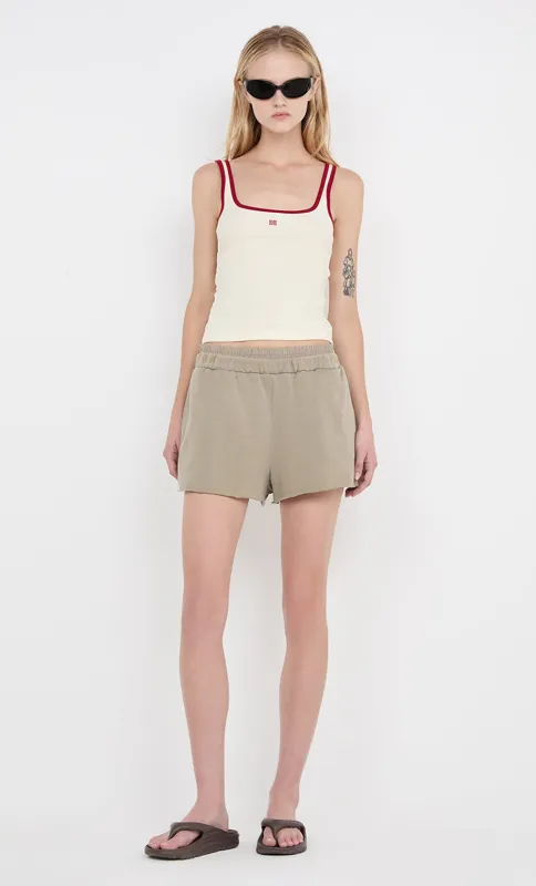 LANA SQUARE NECK TANK - CHALK/CHERRY sold by bec + bridge