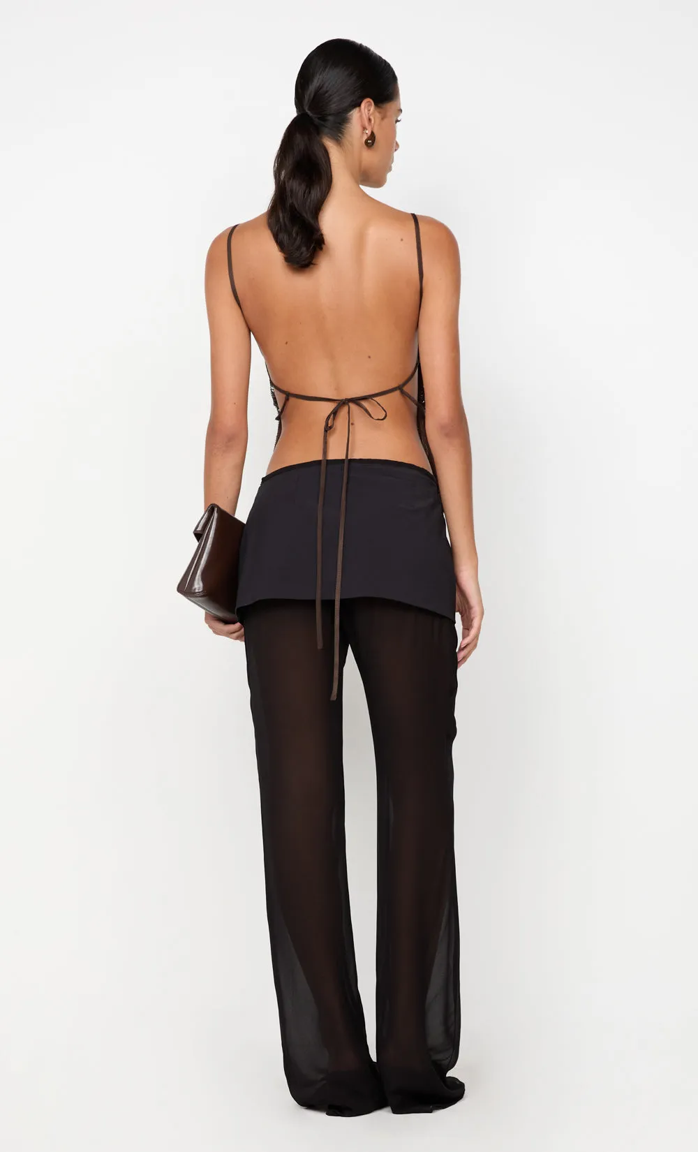 ROMILLY TIE TOP - DARK CHOCOLATE sold by bec + bridge product image thumbnail 2