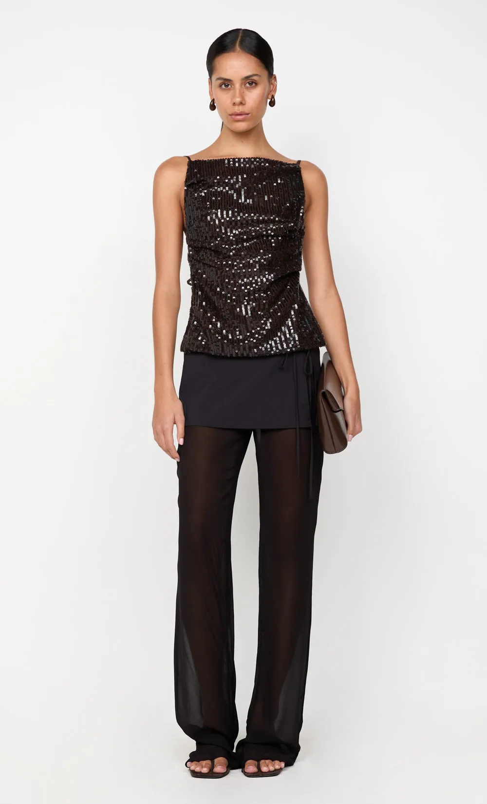 ROMILLY TIE TOP - DARK CHOCOLATE sold by bec + bridge