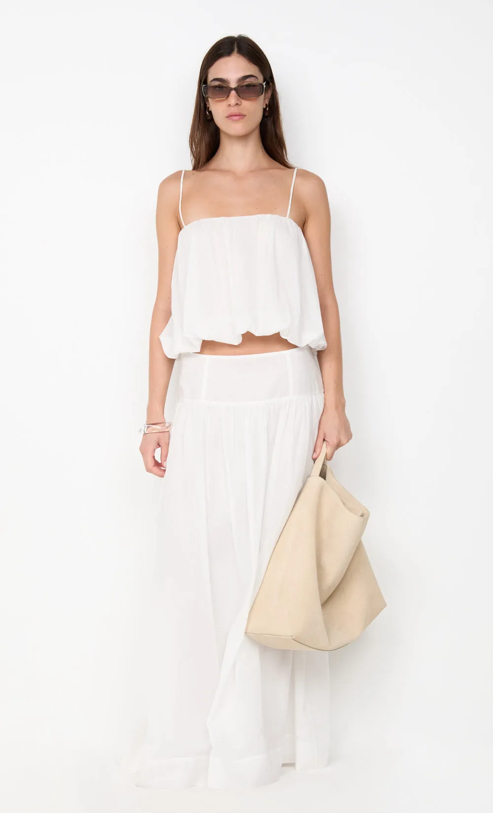 MARLOWE BUBBLE CAMI - WHITE sold by bec + bridge