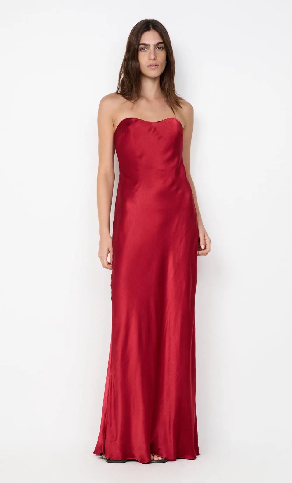 CINDER STRAPLESS MAXI DRESS - CHERRY sold by bec + bridge product image thumbnail 3