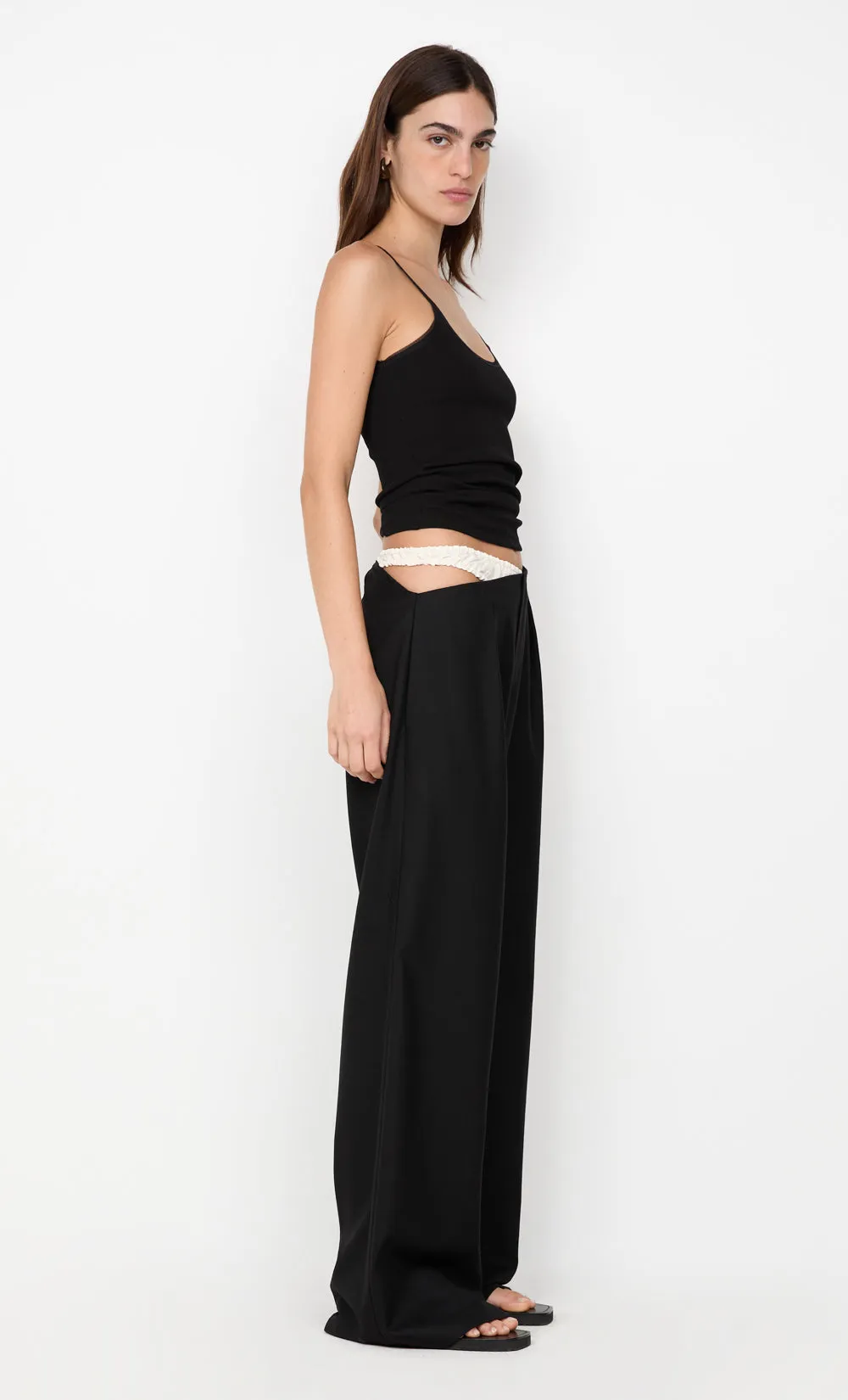 DEMI CONTRAST ASYM PANT - BLACK sold by bec + bridge product image thumbnail 2