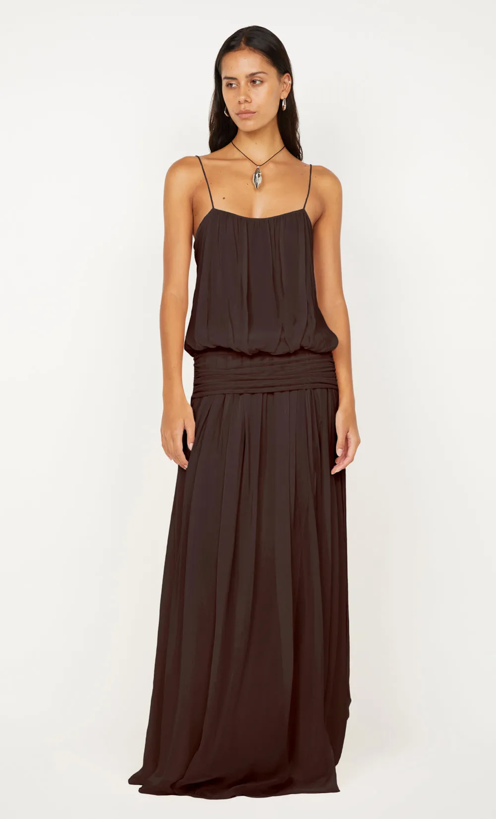 CAMILLE BLOUSON DRESS - DARK CHOCOLATE sold by bec + bridge product image thumbnail 2