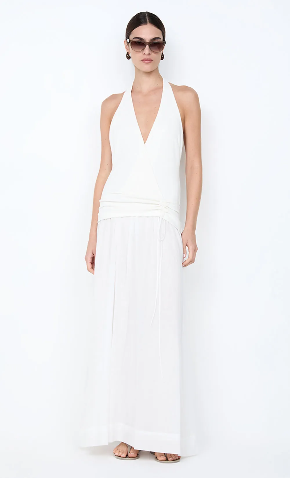 SABRINE HALTER MAXI DRESS - IVORY/WHITE sold by bec + bridge