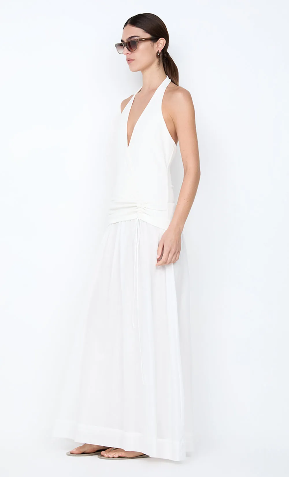 SABRINE HALTER MAXI DRESS - IVORY/WHITE sold by bec + bridge product image thumbnail 4