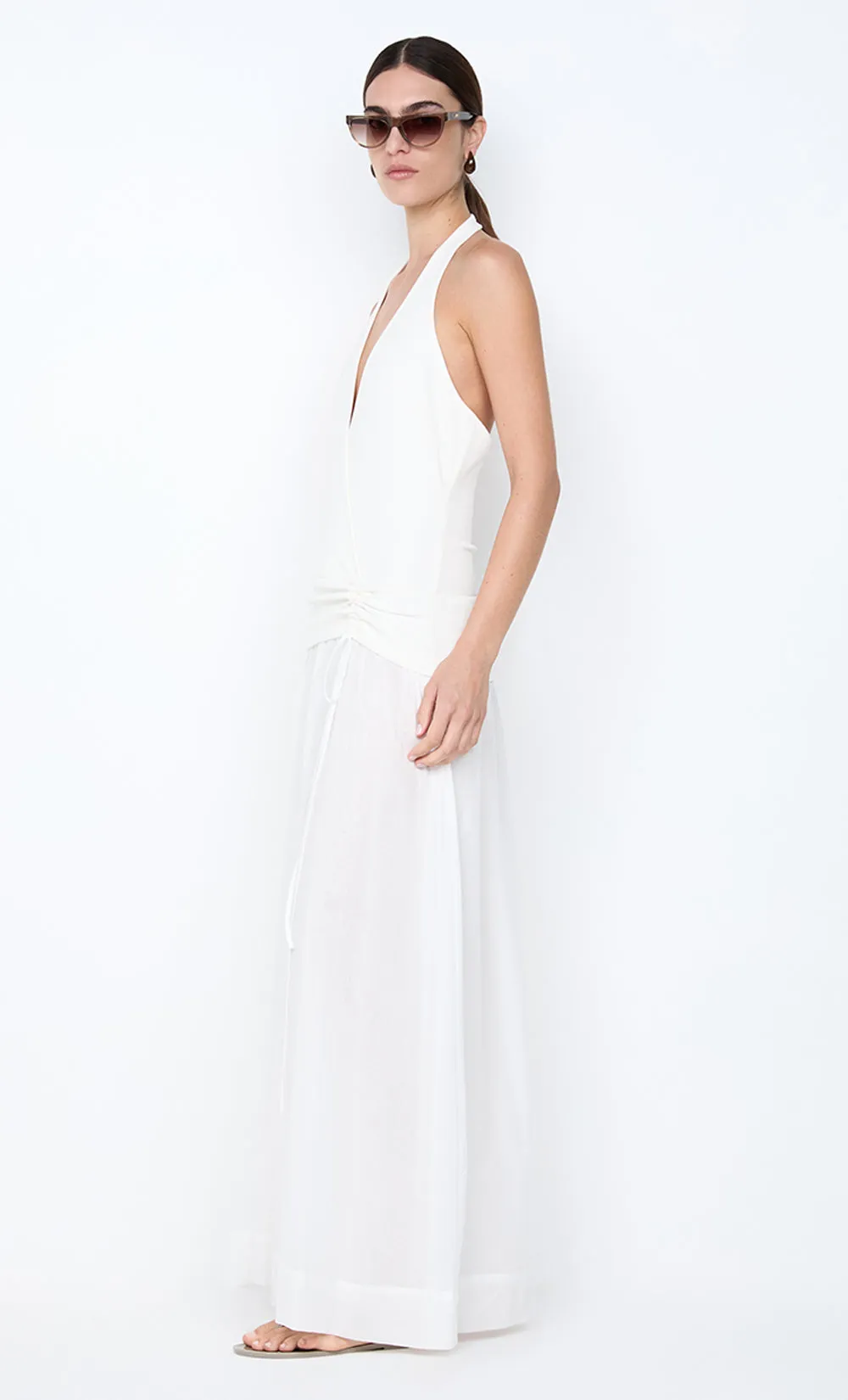 SABRINE HALTER MAXI DRESS - IVORY/WHITE sold by bec + bridge product image thumbnail 5