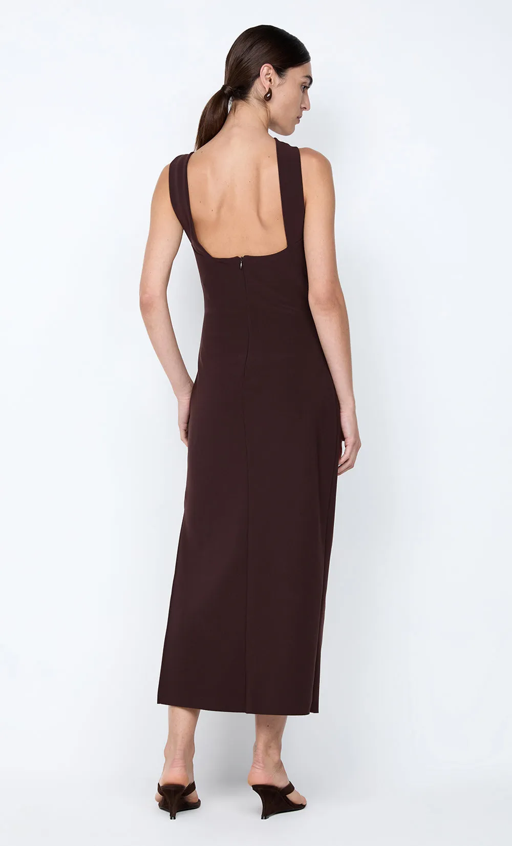 SYLVIE ASYM MIDI DRESS - ESPRESSO sold by bec + bridge product image thumbnail 4
