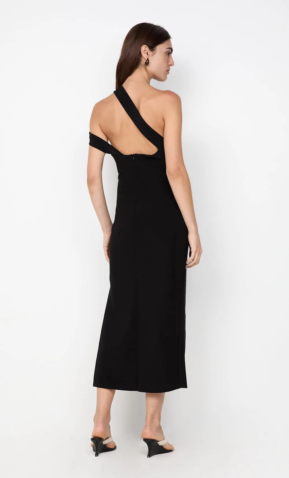 SYLVIE ASYM MIDI DRESS - BLACK sold by bec + bridge product image thumbnail 2