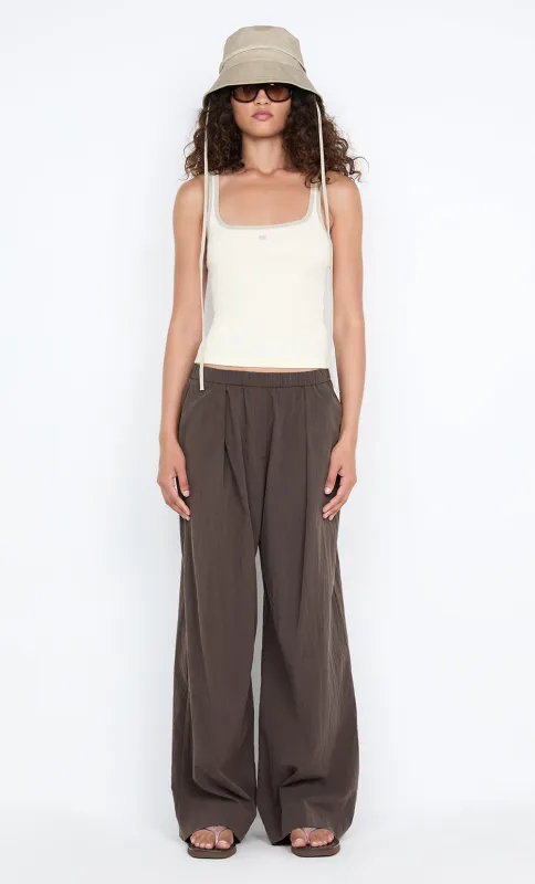 LANA SQUARE NECK TANK - CHALK / CEMENT sold by bec + bridge