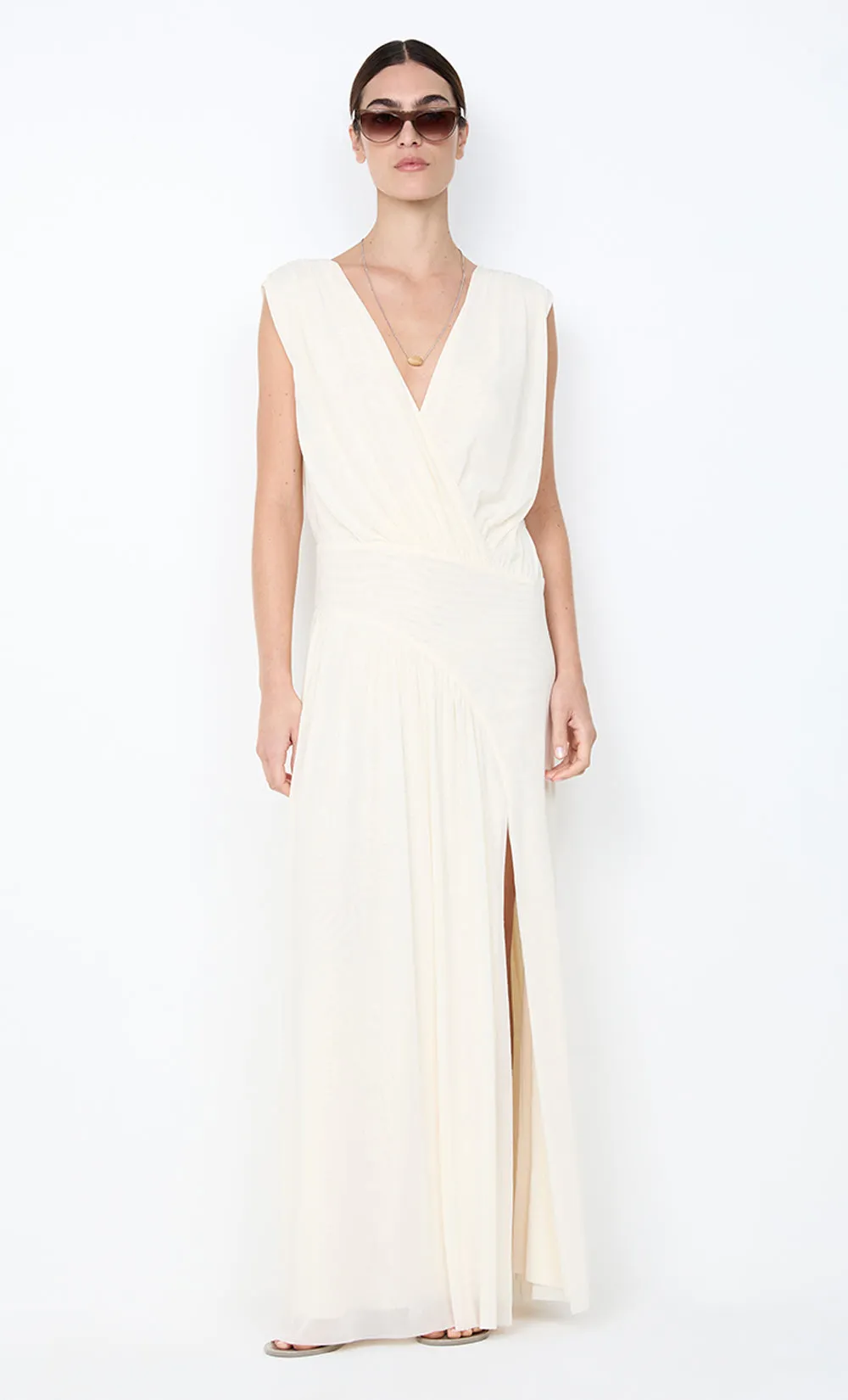ASHLAN V NECK MAXI DRESS - BUTTERCREAM sold by bec + bridge
