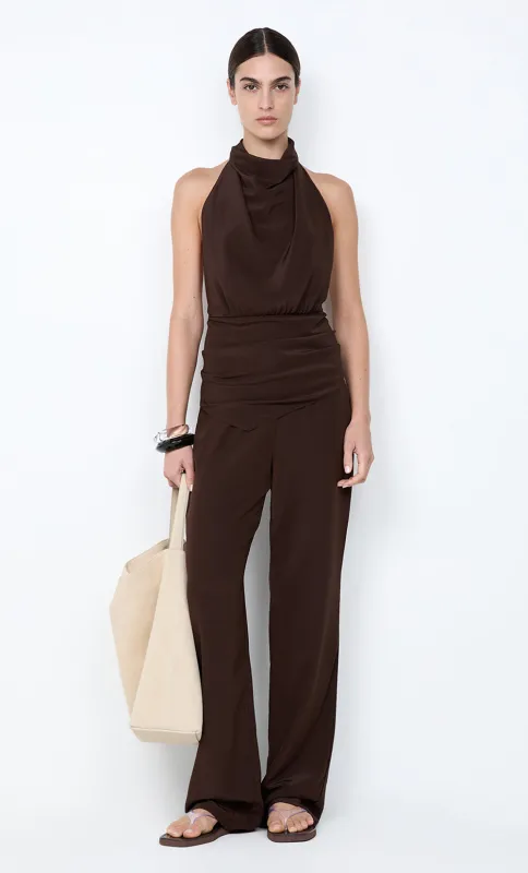 LUCIE HALTER TOP - DARK CHOCOLATE sold by bec + bridge