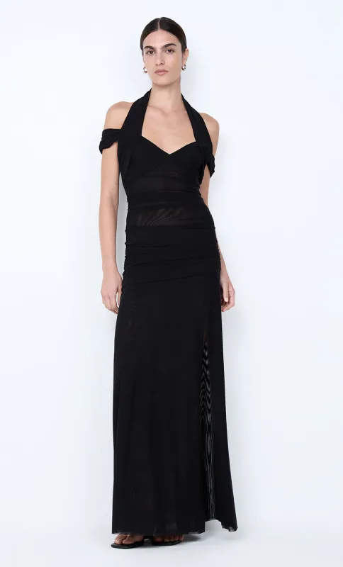 WINNIE HALTER MAXI DRESS - BLACK sold by bec + bridge