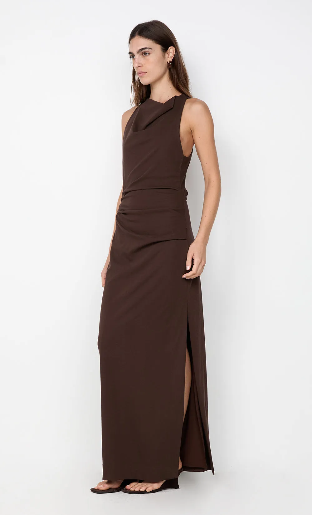 ANNETTA COWL NECK MAXI DRESS - DARK CHOCOLATE sold by bec + bridge product image thumbnail 4