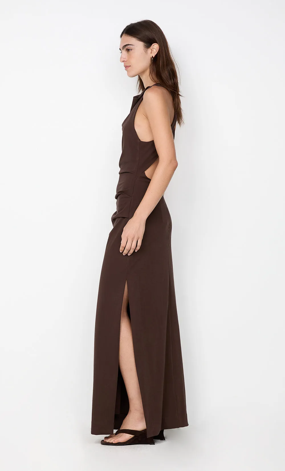 ANNETTA COWL NECK MAXI DRESS - DARK CHOCOLATE sold by bec + bridge product image thumbnail 5