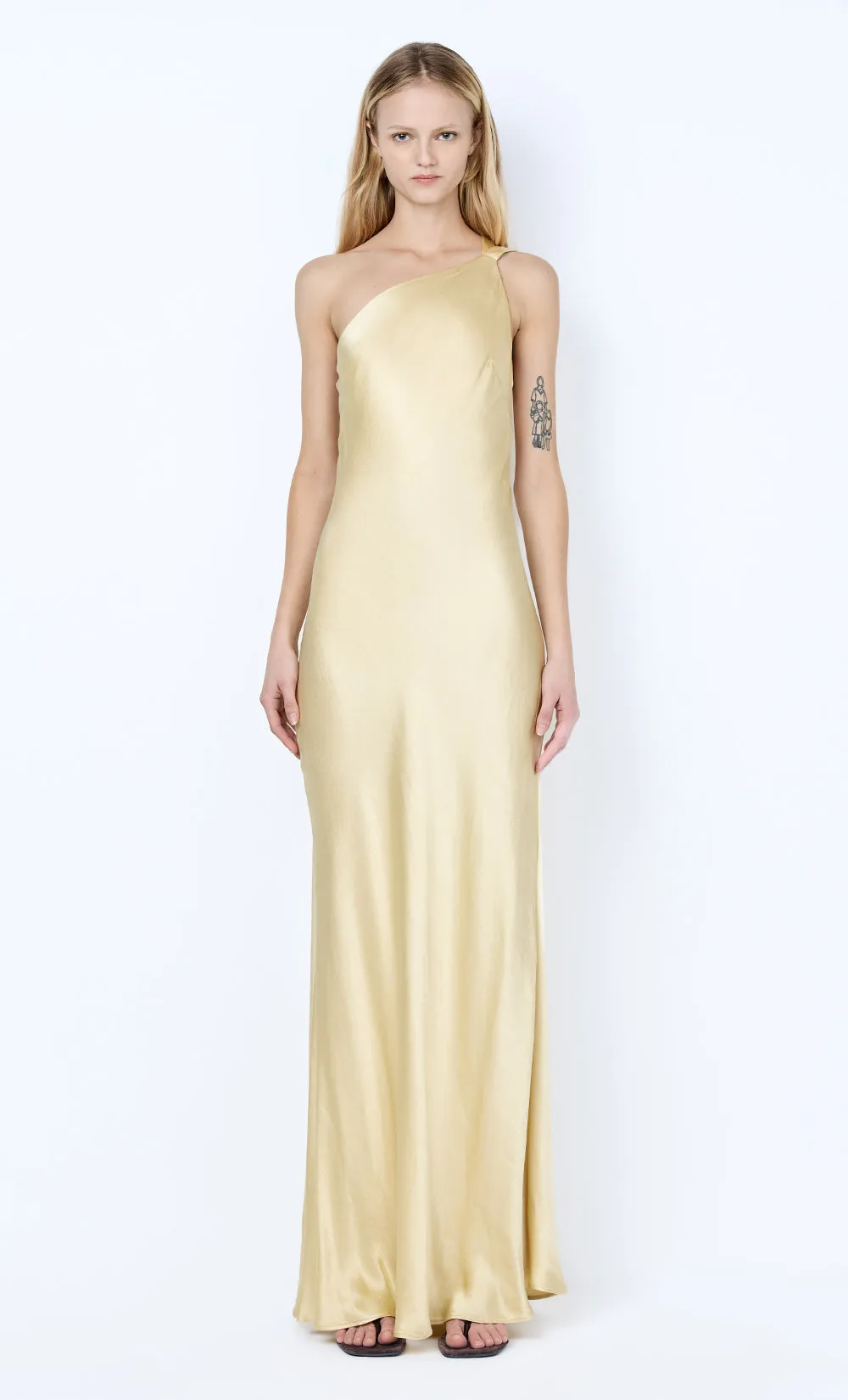 GIA ASYM MAXI DRESS - WHEAT sold by bec + bridge