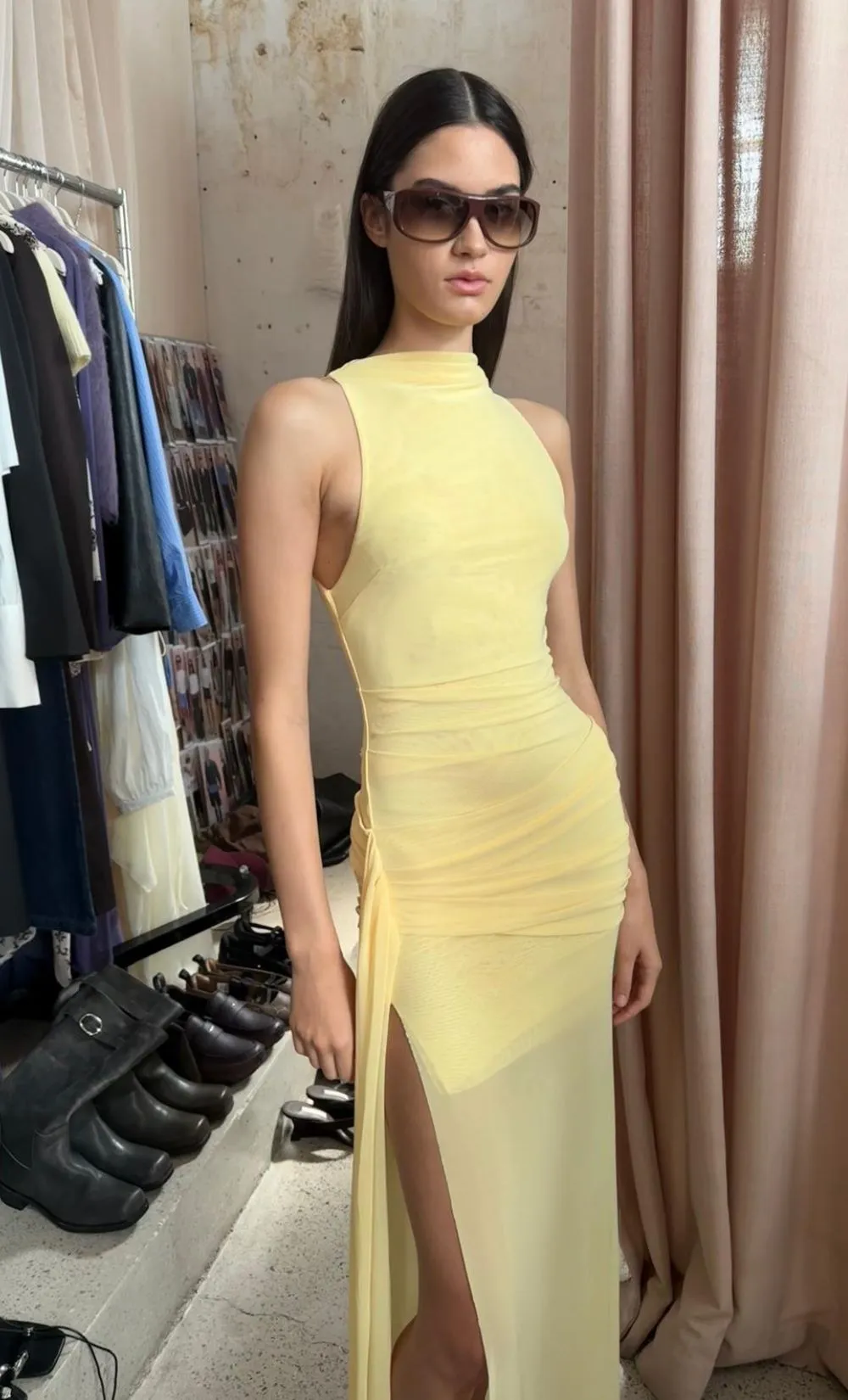 BLAINE DRAPE MAXI DRESS - BUTTER sold by bec + bridge product image thumbnail 2