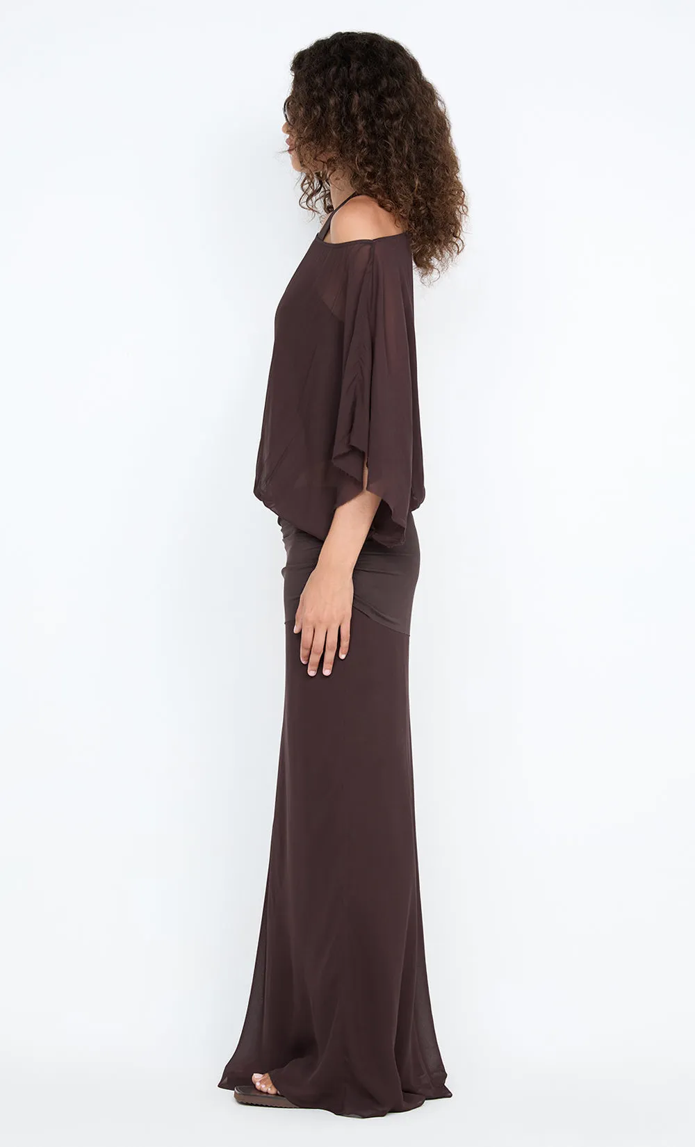 DELILAH OVERLAY MAXI DRESS - DARK CHOCOLATE sold by bec + bridge product image thumbnail 5