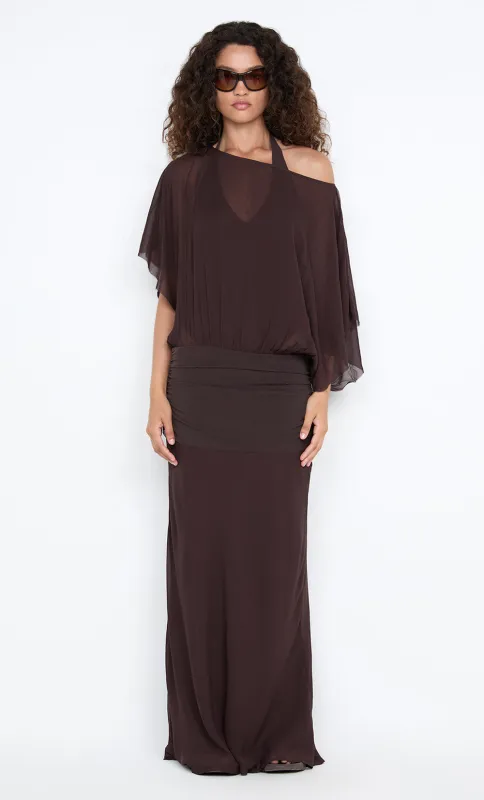 DELILAH OVERLAY MAXI DRESS - DARK CHOCOLATE sold by bec + bridge