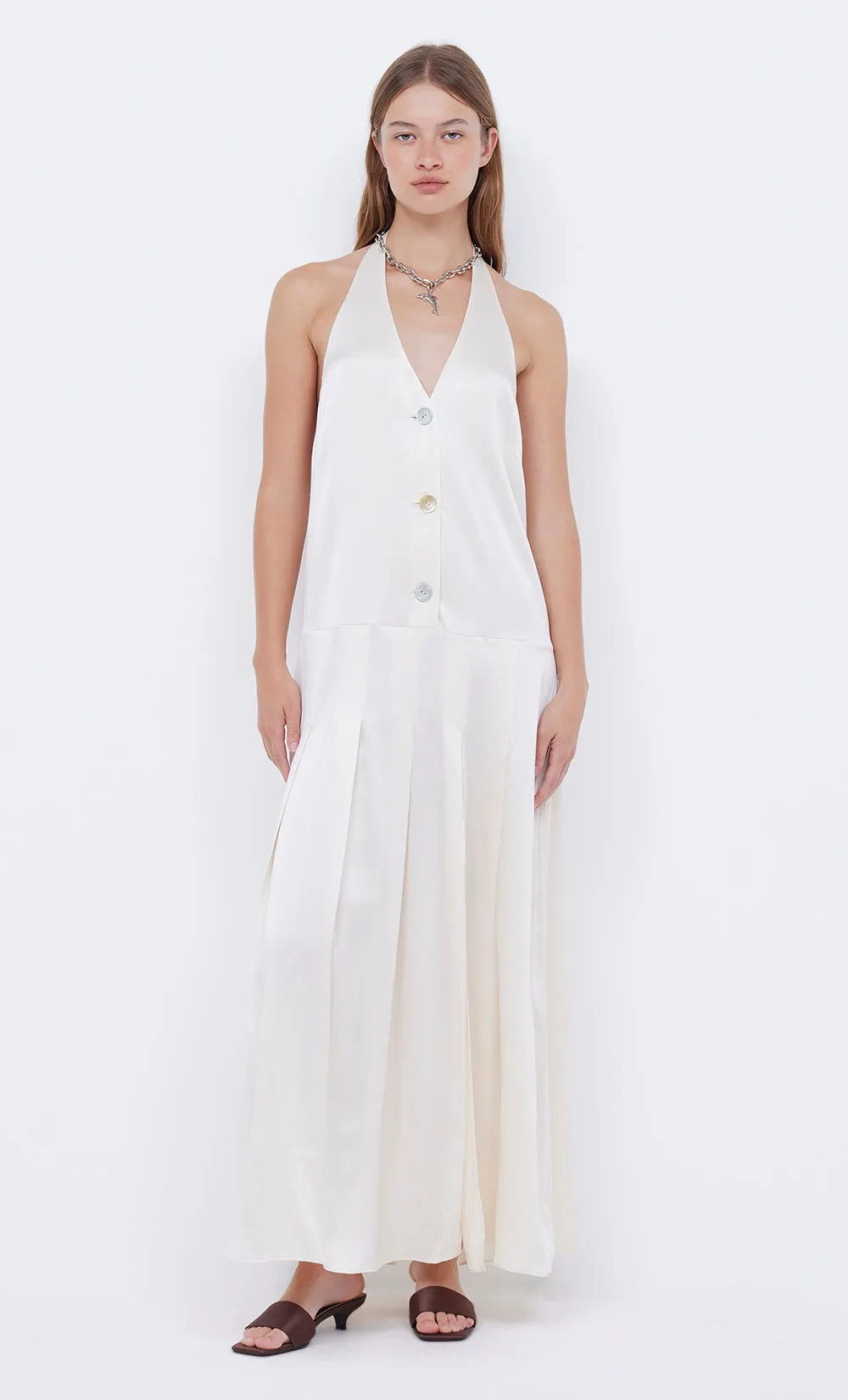 KAIA HALTER MAXI DRESS - IVORY sold by bec + bridge