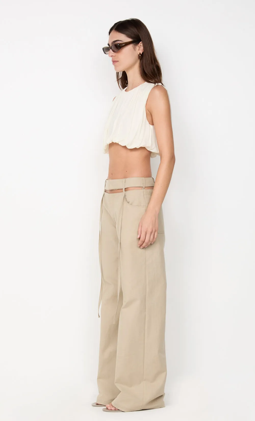 AZULA WIDE LEG PANT - STONE/GREY sold by bec + bridge product image thumbnail 3