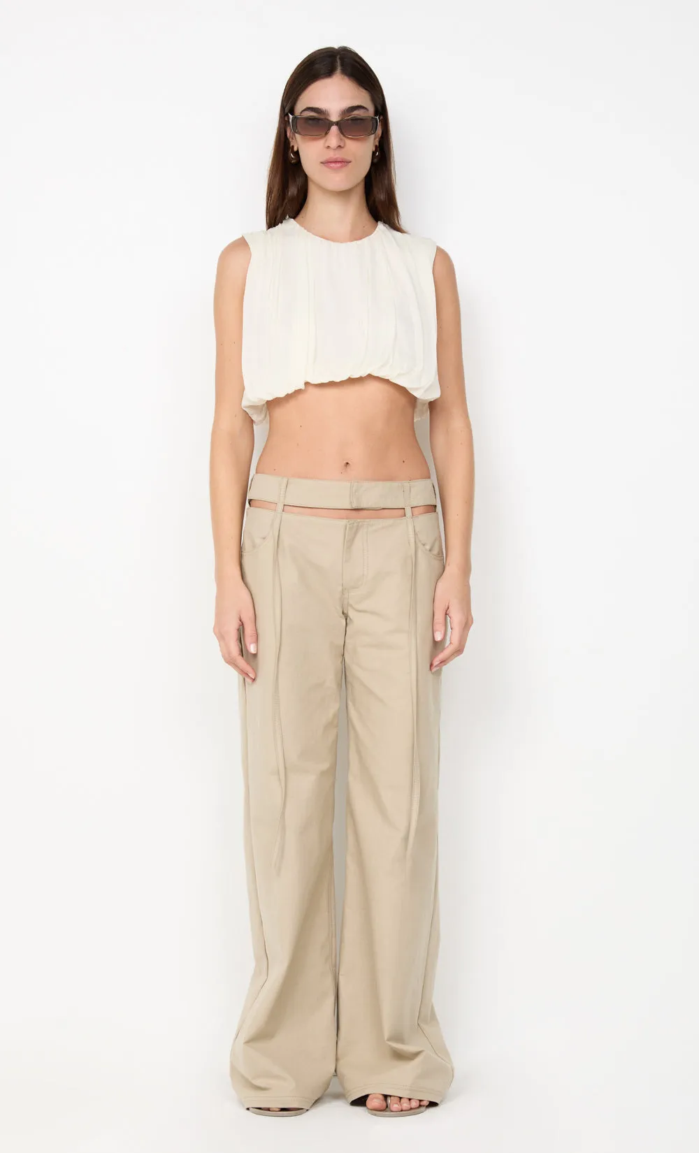 AZULA WIDE LEG PANT - STONE/GREY sold by bec + bridge