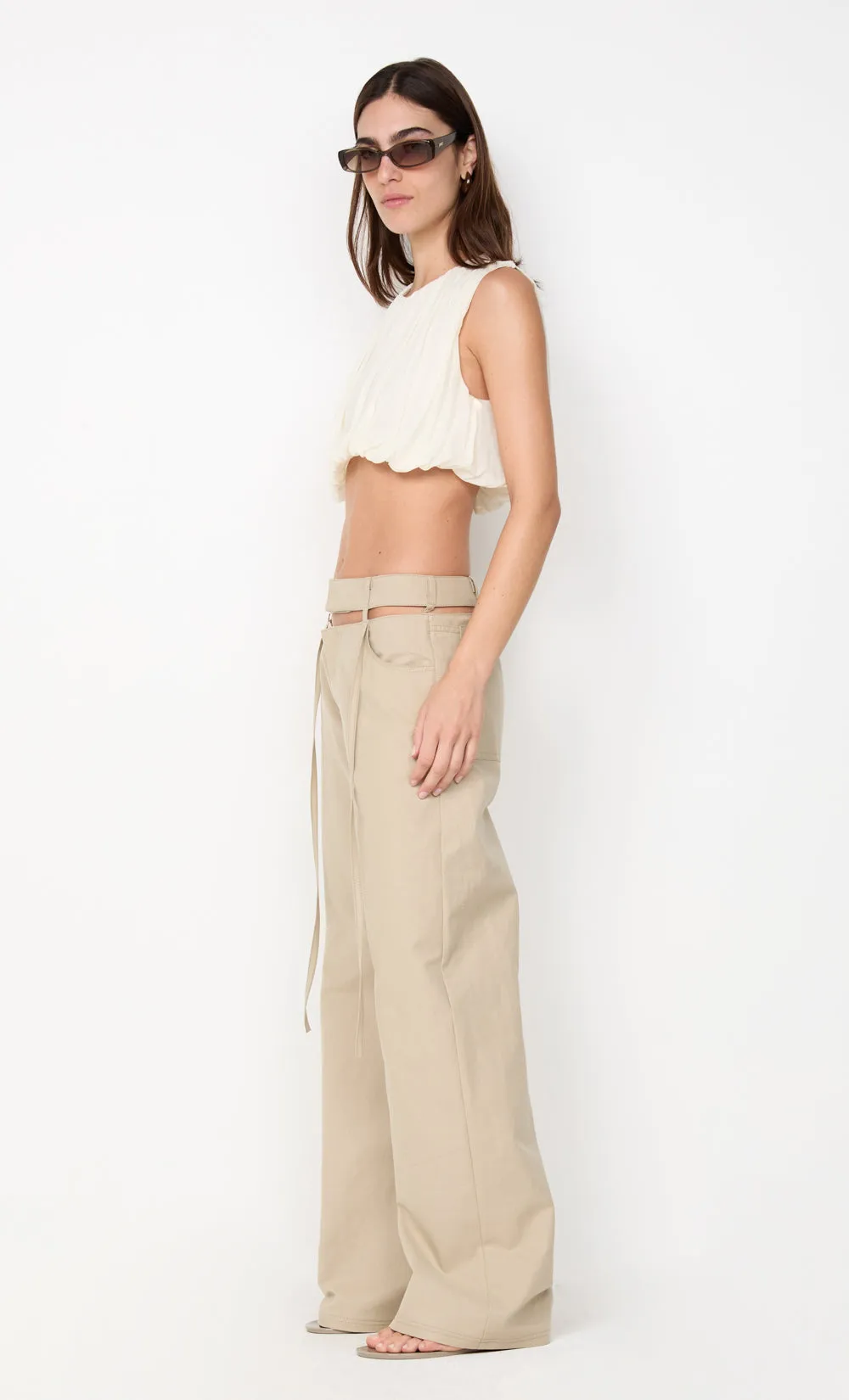 AZULA WIDE LEG PANT - STONE/GREY sold by bec + bridge product image thumbnail 5