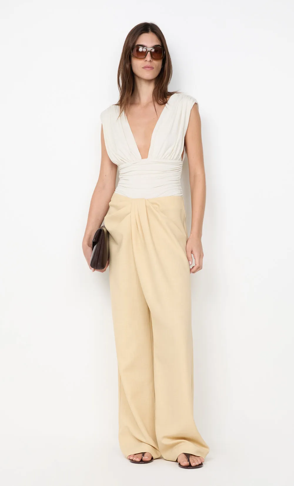 CLEMENTINE GATHERED TOP - VANILLA sold by bec + bridge product image thumbnail 3