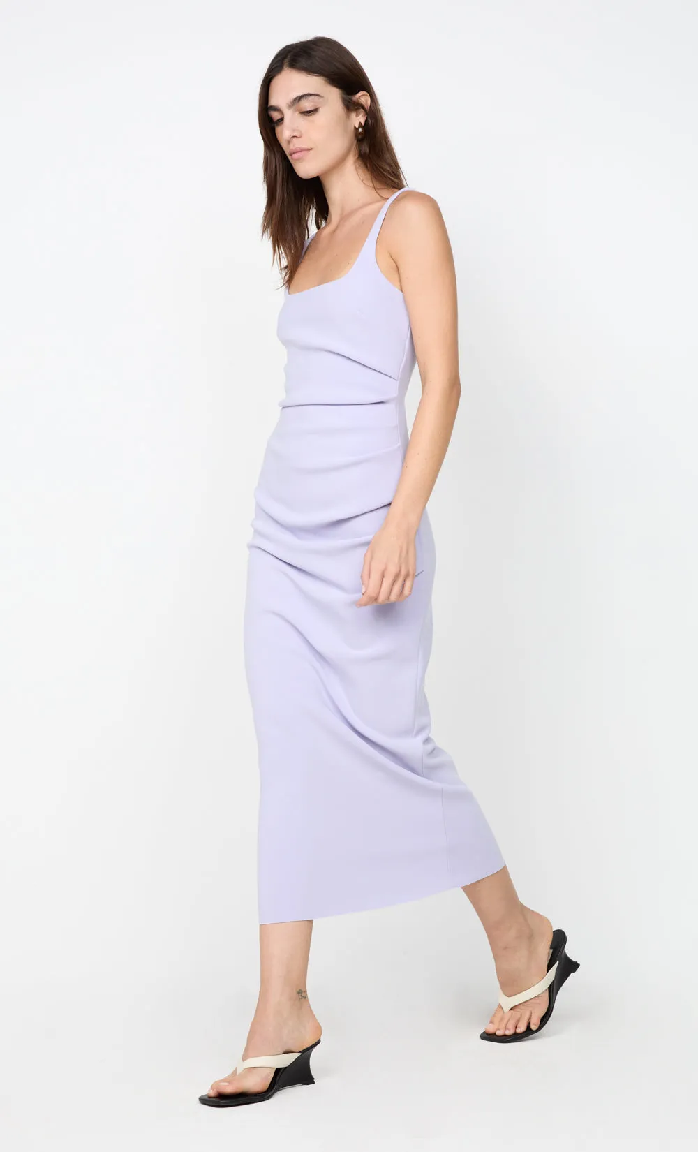 KARINA TUCK MIDI DRESS - LILAC sold by bec + bridge product image thumbnail 5