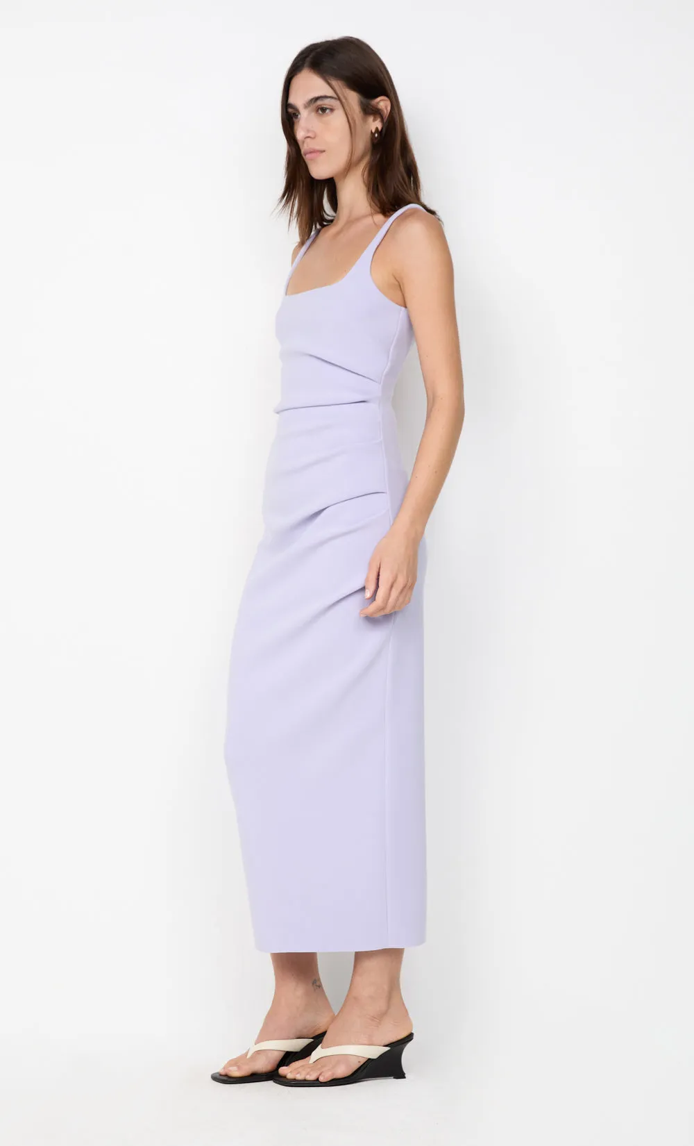 KARINA TUCK MIDI DRESS - LILAC sold by bec + bridge product image thumbnail 2