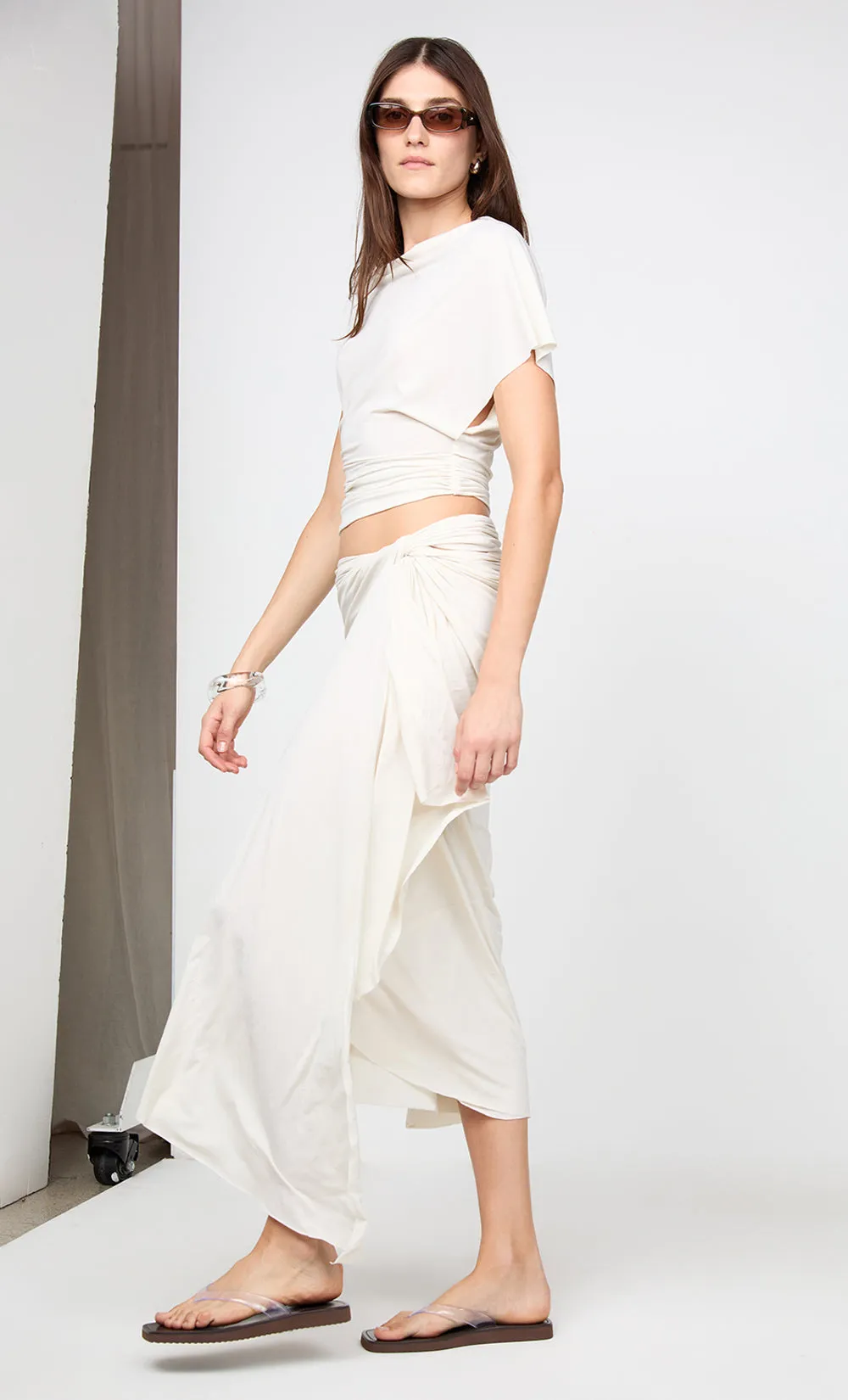 CLEMENTINE DRAPE SKIRT - VANILLA sold by bec + bridge product image thumbnail 3