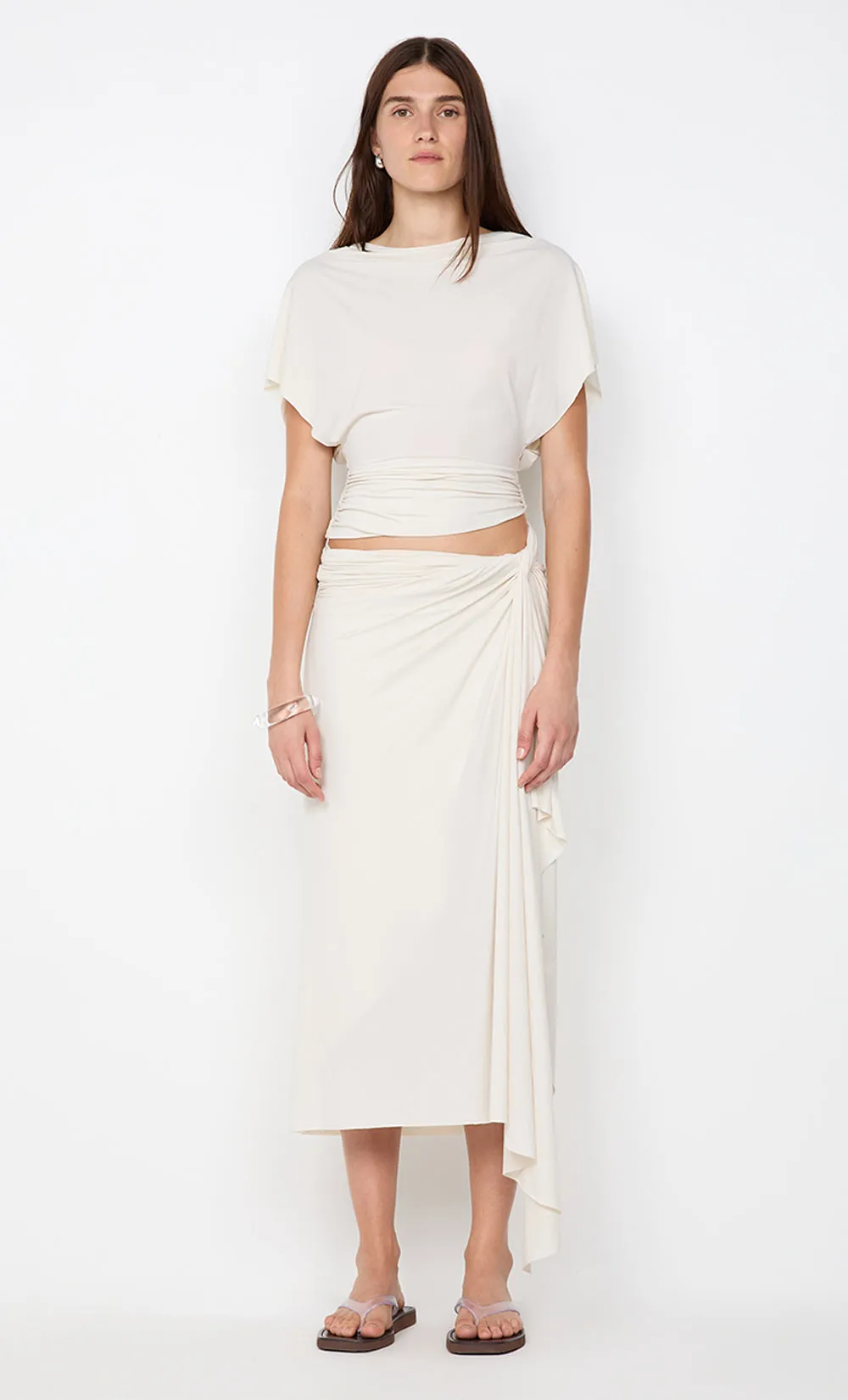 CLEMENTINE DRAPE SKIRT - VANILLA sold by bec + bridge product image thumbnail 2