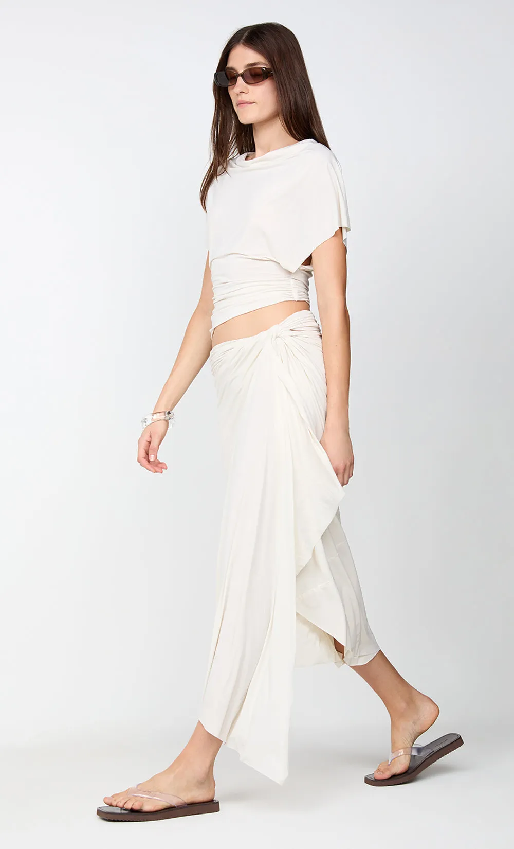 CLEMENTINE DRAPE SKIRT - VANILLA sold by bec + bridge