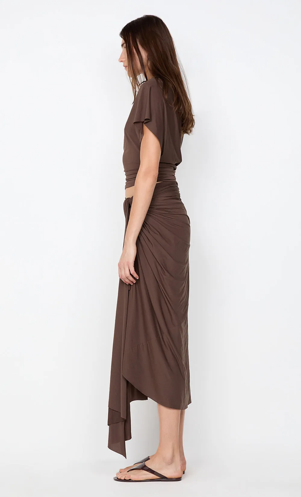 CLEMENTINE DRAPE SKIRT - MILK CHOCOLATE sold by bec + bridge product image thumbnail 5
