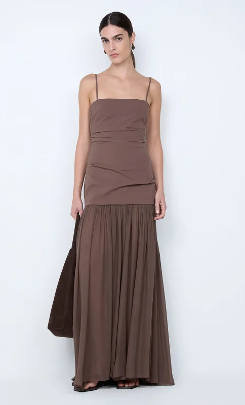 REID DROP WAIST MAXI DRESS - MILK CHOCOLATE sold by bec + bridge