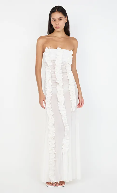 VIOLA RUFFLE GOWN - IVORY made by bec + bridge