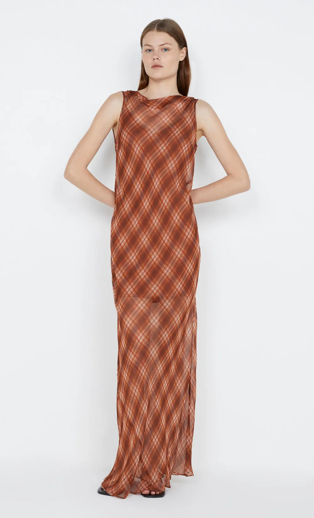 DEVI BOATNECK DRESS - DESERT CHECK sold by bec + bridge product image thumbnail 5