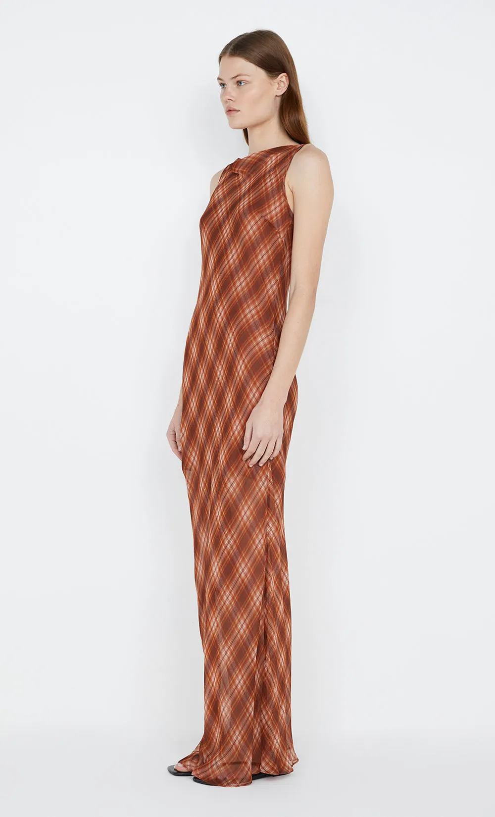 DEVI BOATNECK DRESS - DESERT CHECK sold by bec + bridge product image thumbnail 3