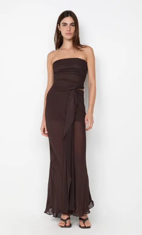 JEHNAYA STRAPLESS MAXI DRESS - DARK CHOCOLATE sold by bec + bridge