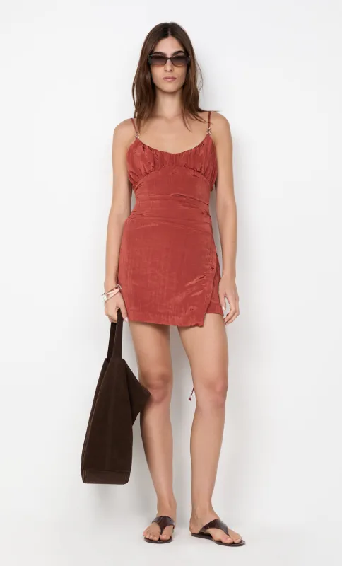 ODESSA SCOOP MINI DRESS - RUST sold by bec + bridge