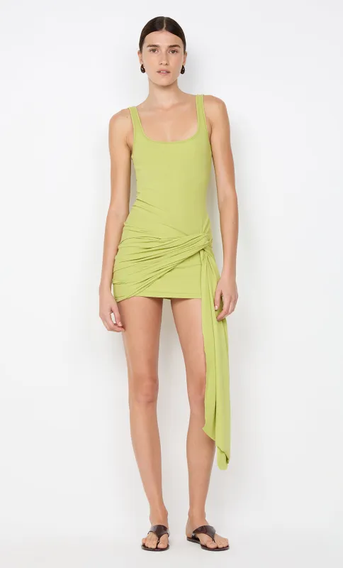 LANA DRAPE MINI DRESS - LIME made by bec + bridge