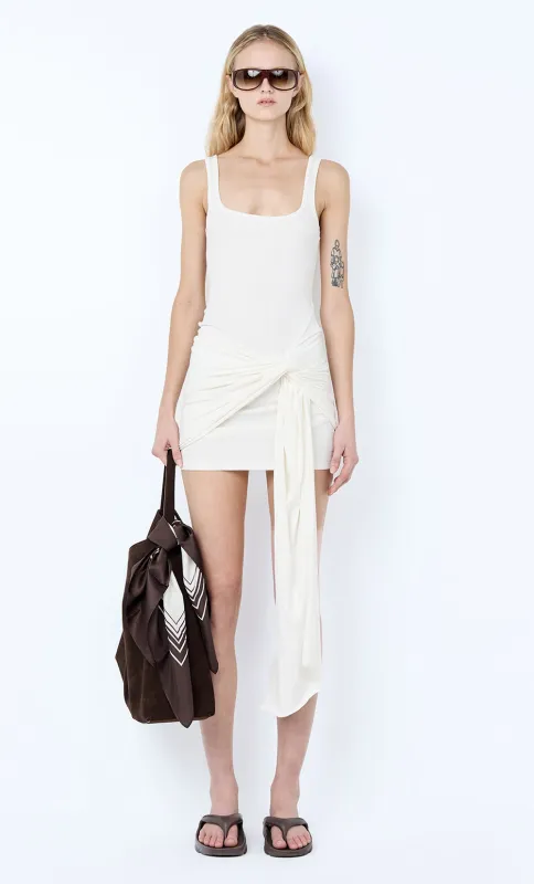 LANA DRAPE MINI DRESS - IVORY sold by bec + bridge