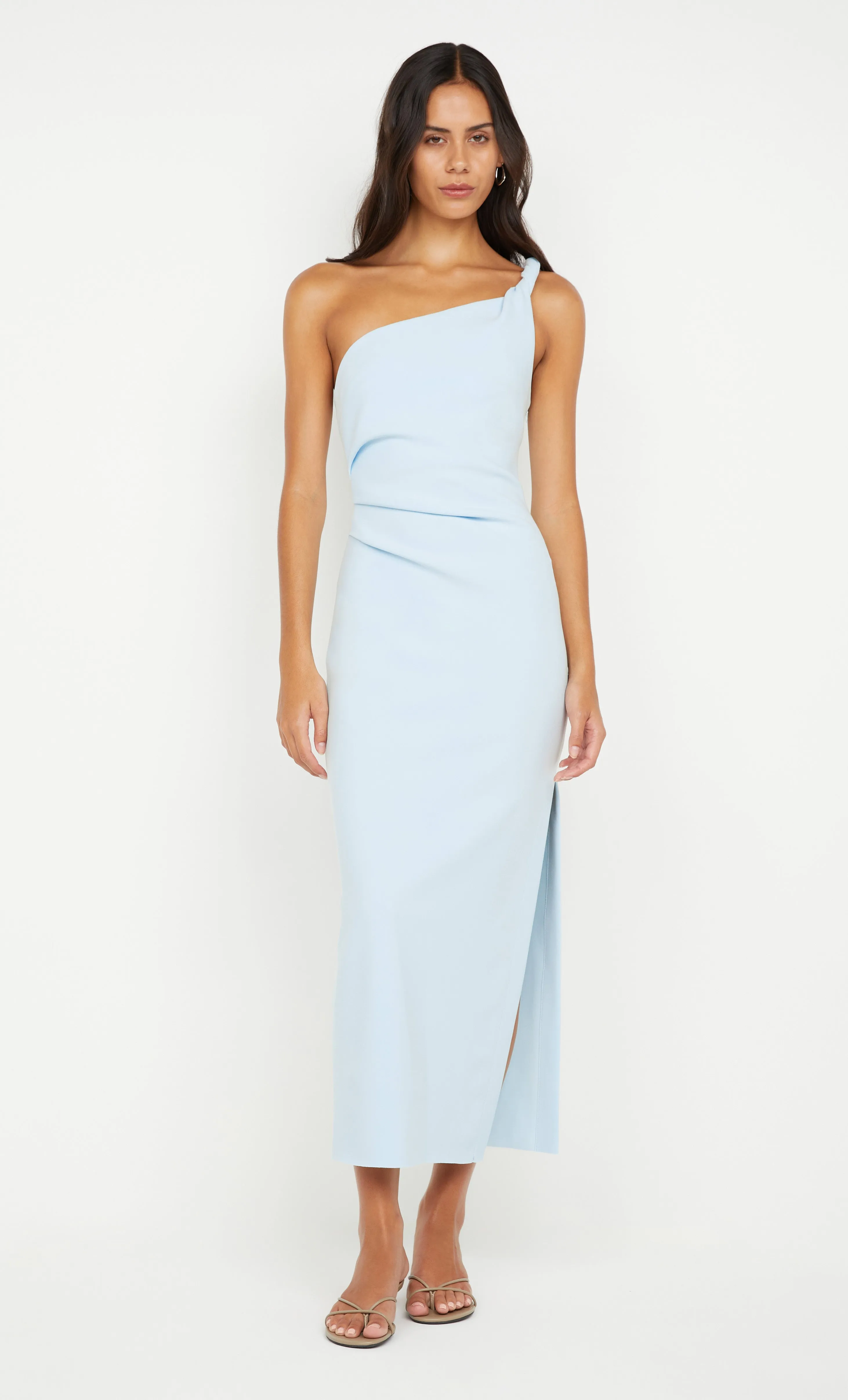 ARIVEN ASYM MIDI DRESS - SKY BLUE sold by bec + bridge