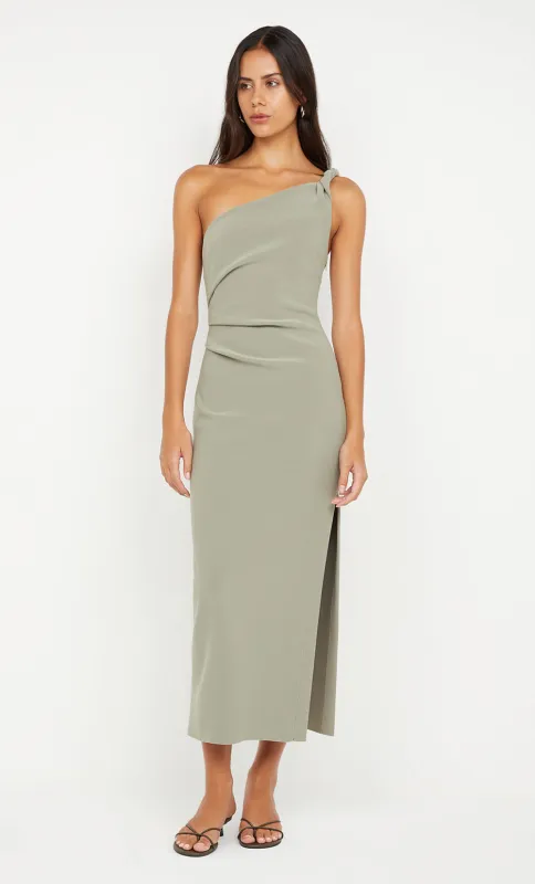 ARIVEN ASYM MIDI DRESS - SAGE sold by bec + bridge