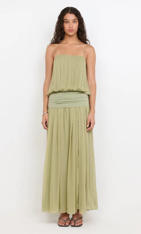CAMILLE BLOUSON DRESS - PISTACHIO sold by bec + bridge
