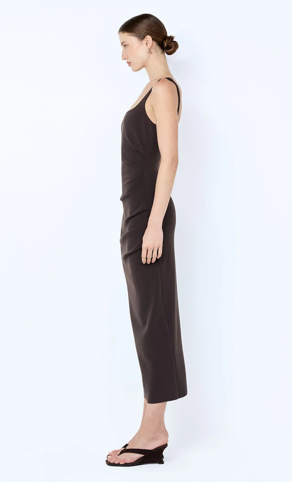 KARINA TUCK MIDI DRESS - ESPRESSO sold by bec + bridge product image thumbnail 4