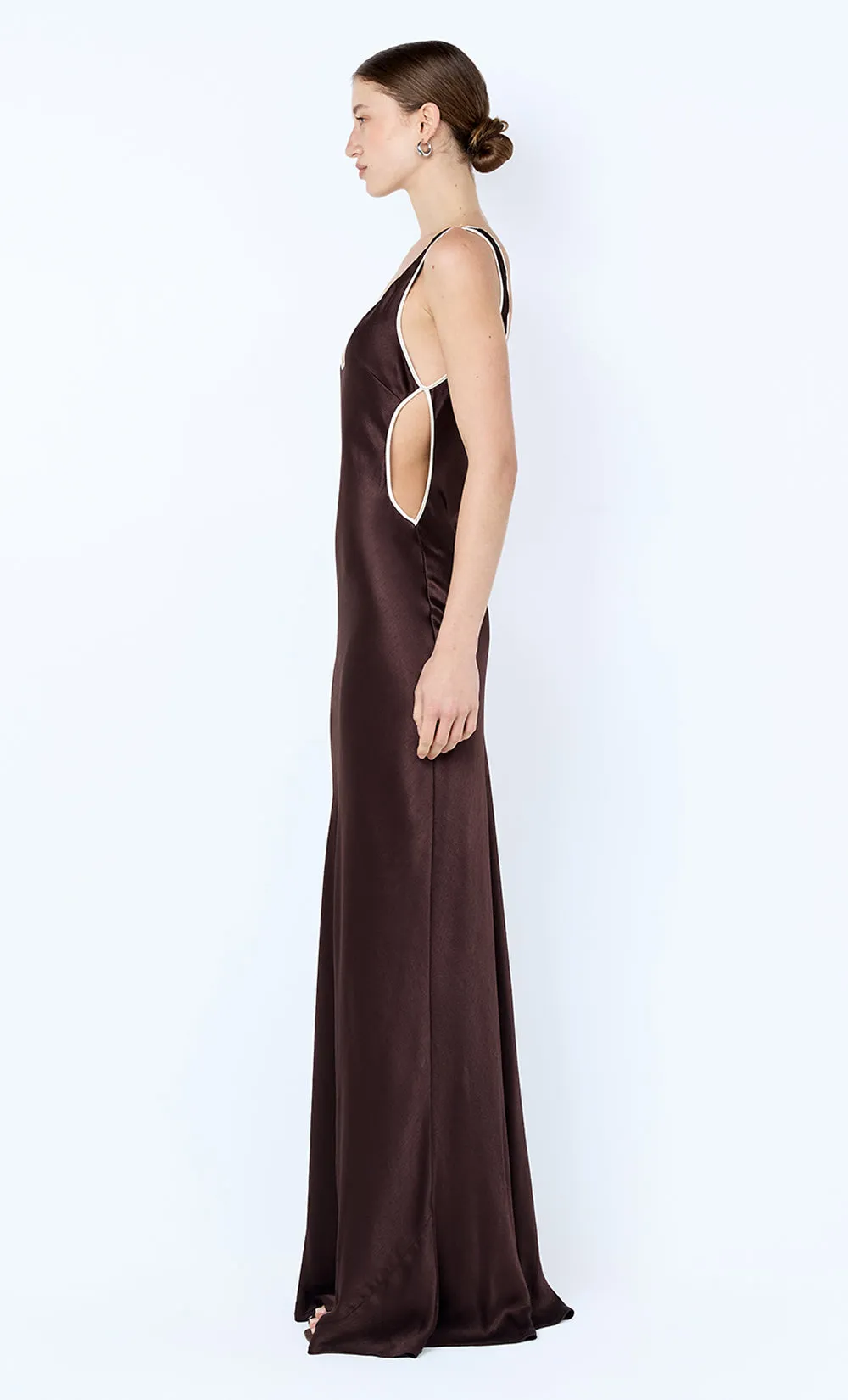 MARCY CUTOUT MAXI DRESS - DARK CHOC/SNOW sold by bec + bridge product image thumbnail 3