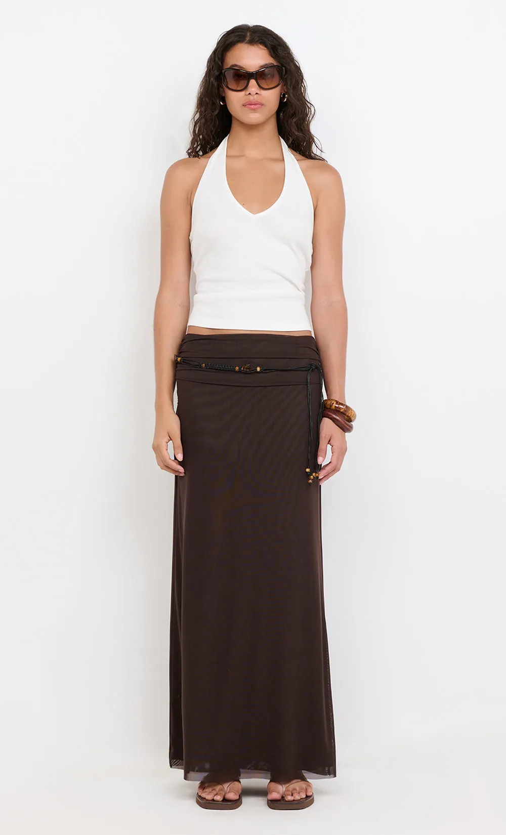EVA MAXI SKIRT - DARK CHOCOLATE sold by bec + bridge