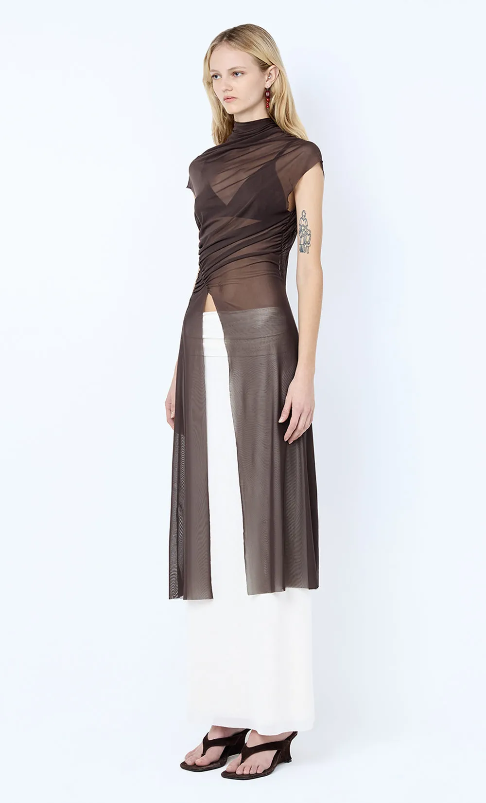 EVA SPLIT TUNIC TOP - DARK CHOCOLATE sold by bec + bridge product image thumbnail 4