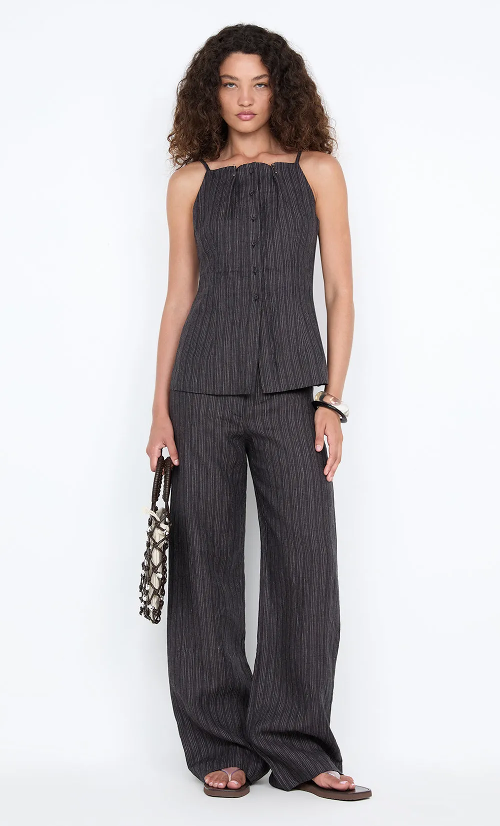 ZURI TOP - CHARCOAL STRIPE sold by bec + bridge