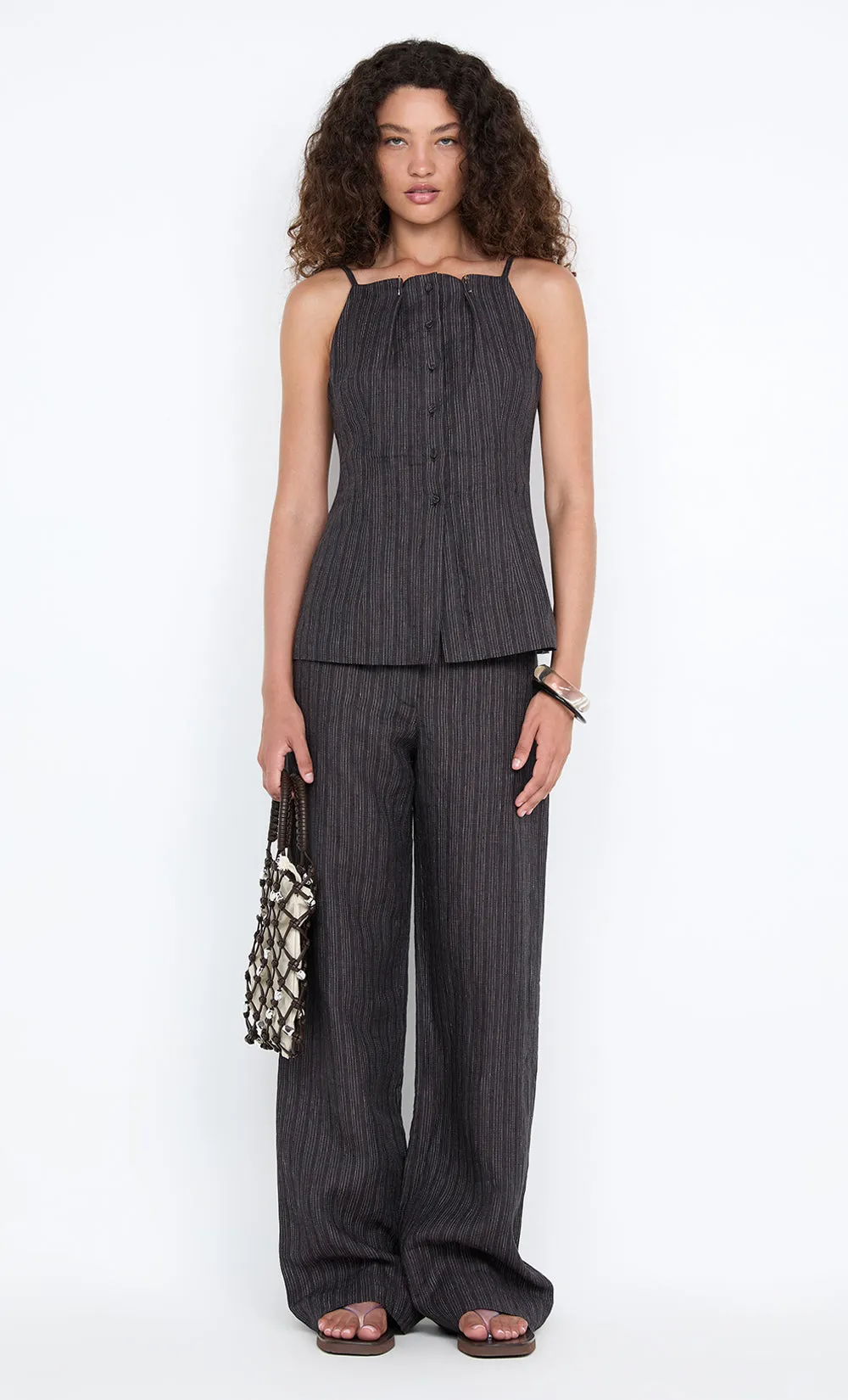 ZURI TOP - CHARCOAL STRIPE sold by bec + bridge product image thumbnail 5